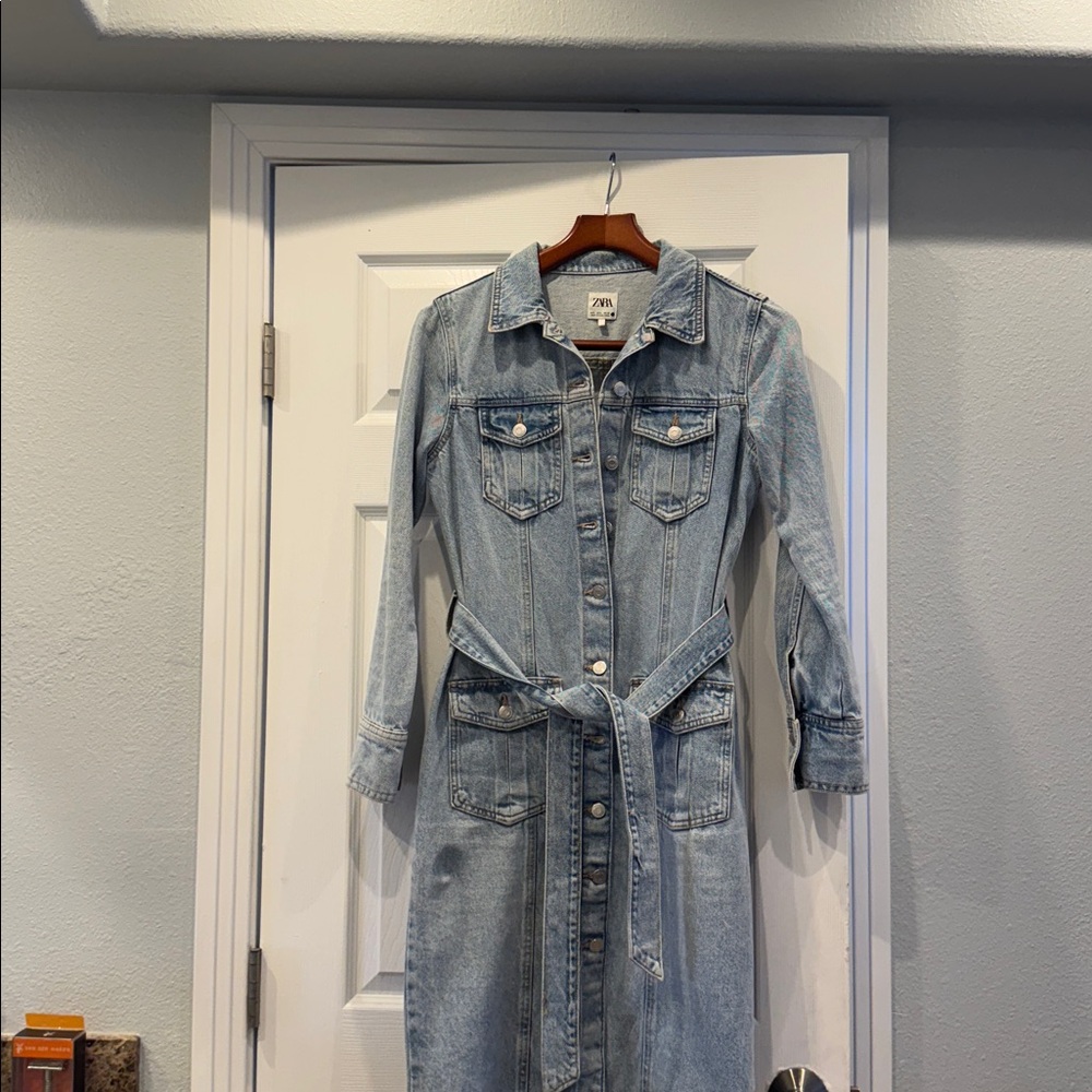 Zara Denim Long Sleeve Dress
